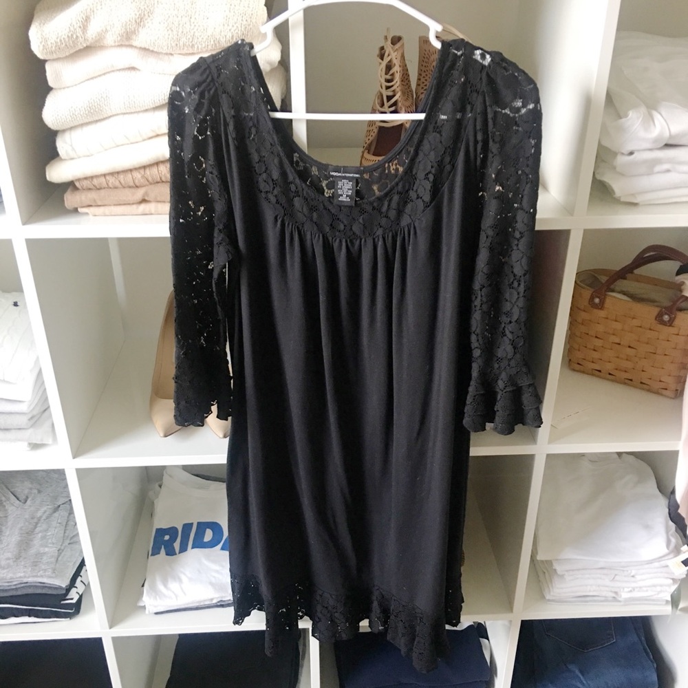 Black Lace Swing Dress